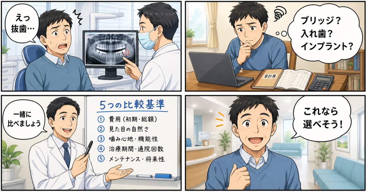 歯を失って迷う40代へ｜保険と自費の違いを5つの基準で徹底比較