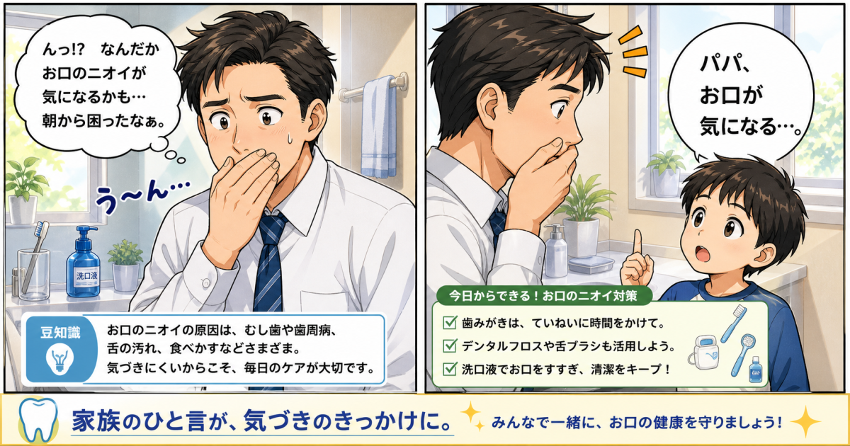 朝の口のネバネバ原因は？家族に指摘された口臭を防ぐ3つの対策